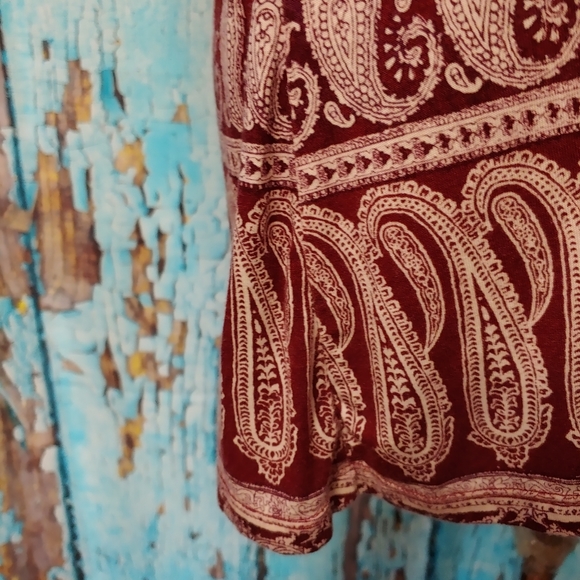 Rose+Olive long sleeve Burgundy paisley shirt - Picture 13 of 14